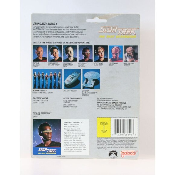 Star Trek TNG Galoob Action Figures Lt Geordi La Forge & Lt Worf 1988 Sealed - Picture 4 of 7